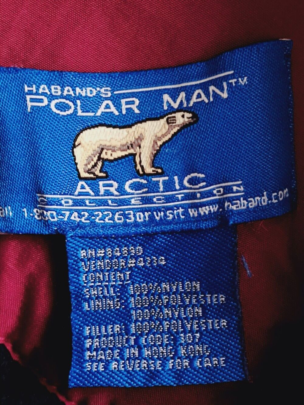Men's Large Maroon Insulated Coat Parka Habands Polar Man Arctic - Picture 11 of 11